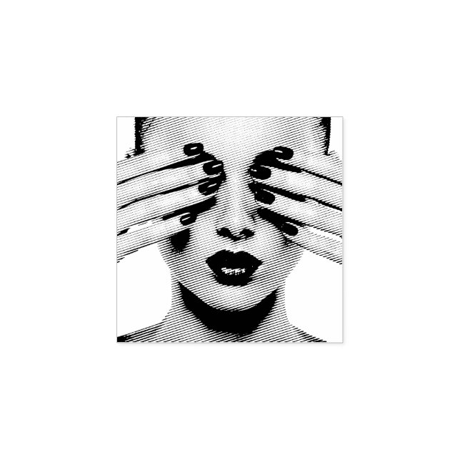 Girl BeSnyval Dam Makeup Acrylic Nagel Stämpel (Tryck)