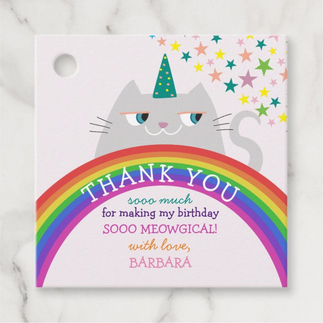 Girl Birthday Tack Gåvor Etiketter (Framsida)