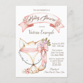 Girl Boho Fox Baby Shower-inbjudningar Inbjudningar