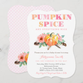 Girl Boho Pumpkin Spice Baby Shower Inbjudan Cards