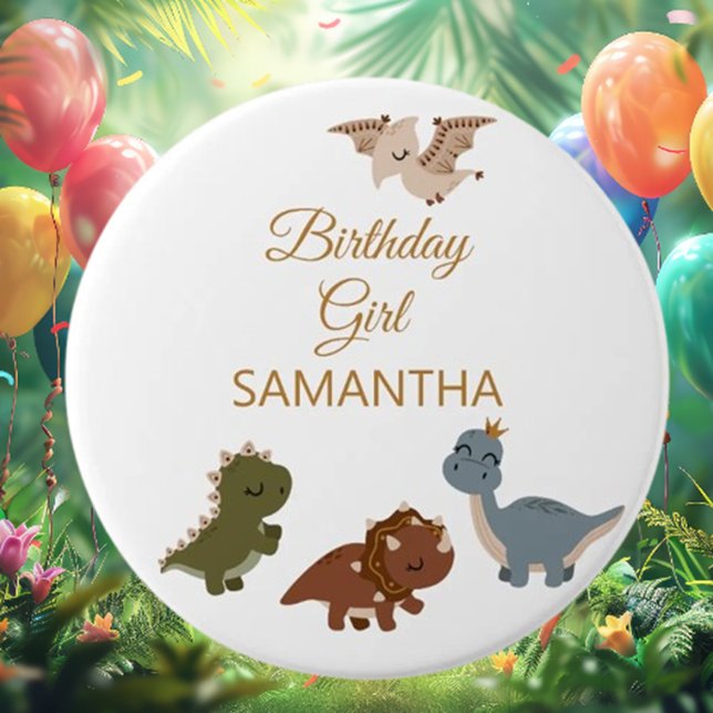 GIRL Boho T rex Dinosaur Knapp (Unleash your style with the GIRL Boho T rex Dinosaur Button!)
