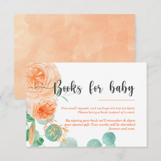 Girl Botanical teal and orange Books for baby Inbjudningar