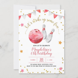 Girl Bowling Birthday-inbjudan Inbjudningar