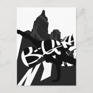 Girl Break Dancer NYC Silhouette-vykort Vykort