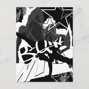 Girl Break Dancer Silhouette-vykort Vykort