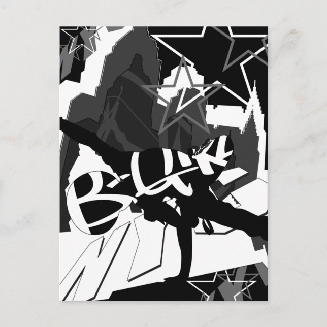Girl Break Dancer Silhouette-vykort Vykort (Framsida)