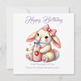 Girl Bunny Christian Greeting Card Kort