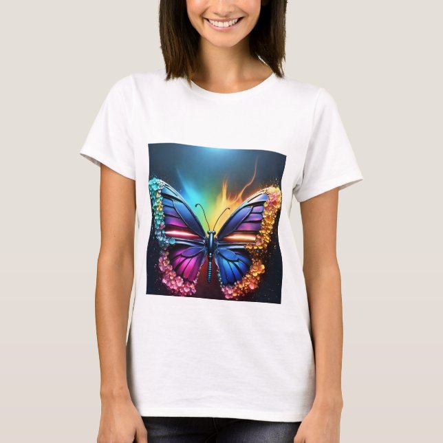 Girl-Butterfly-tshirt T Shirt (Framsida)