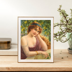 Girl by Lemon Träd by Emile Vernon Fototryck