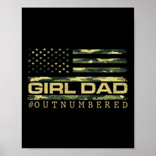 Girl Camo Pappa American USA flagga Pappa of Girls Poster