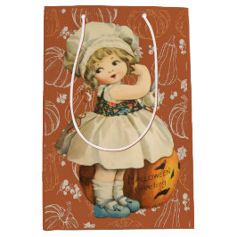 Girl Carving Apple Halloween