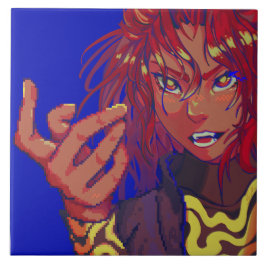 Girl changing pixelart kakelplatta