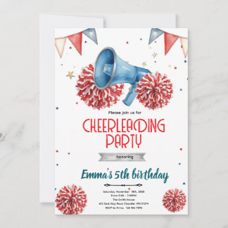 Girl Cheerleader party Invitation  Inbjudningar