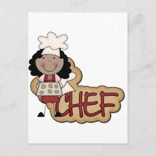 Girl Chef African American Tshirts and Gifts Vykort