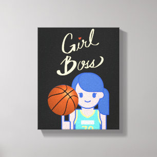 Girl Chef Basketball Canvastryck