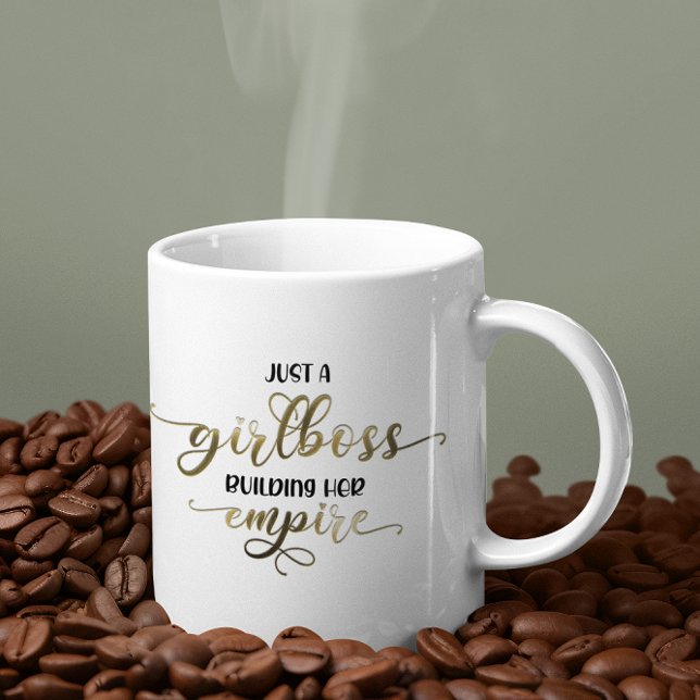 Girl Chef Bygger sitt Empire Guld skript Kaffemugg (Girl Boss Building Her Empire Gold Script Coffee Mug)