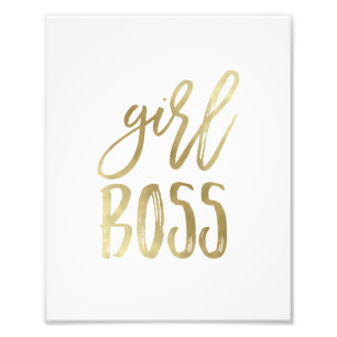 Girl Chef Guld Art-utskrift Fototryck
