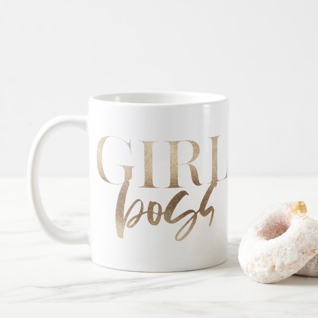 Girl Chef | GULT GULD | Modern kraftfull Kaffemugg (Med munk)