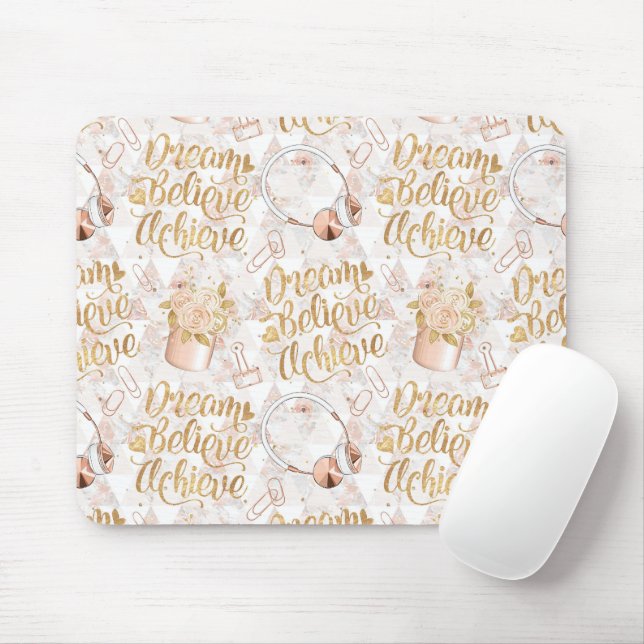 Girl Chef Mousepad - Dream, Tro, Achieve Musmatta (Med mus)