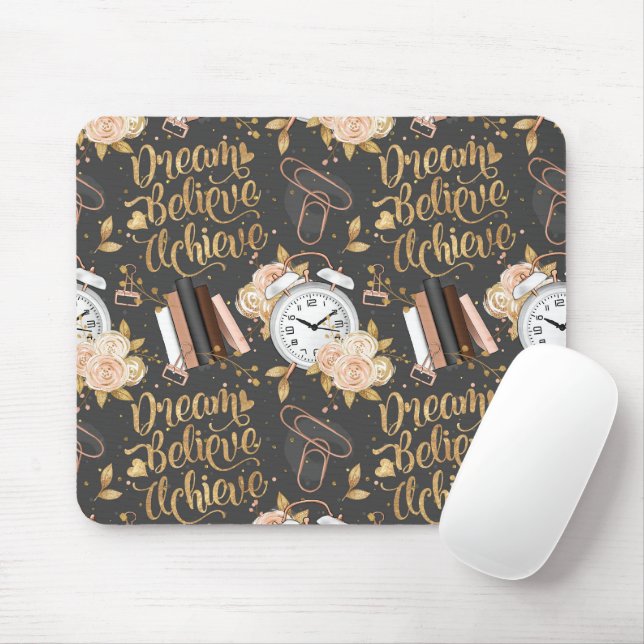 Girl Chef Mousepad - Dream, Tro, Achieve Musmatta (Med mus)
