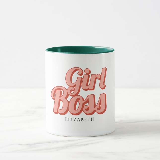 Girl Chef Retro Customized namn Coffee Mugg (Center)