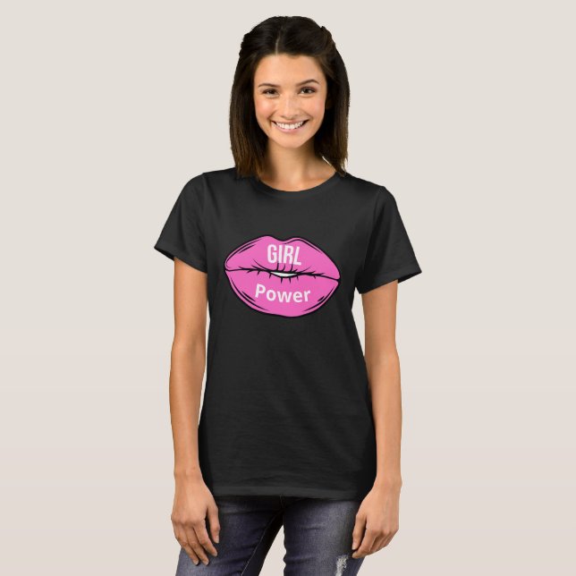 Girl Chef Rosa Black T Shirt (Hel framsida)