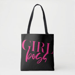 Girl Chef | Rosa på svart | Modern Tygkasse