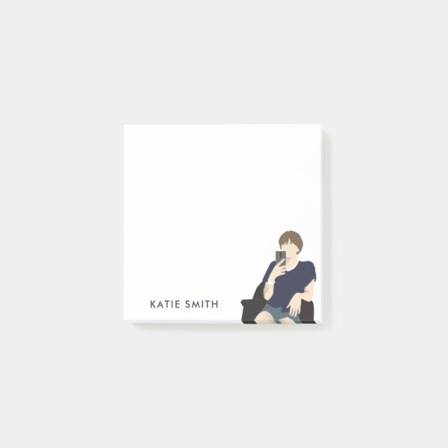 Girl Chef Selfie Post-it Block (Framsida)