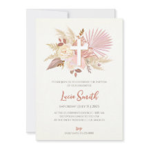 Girl Christening-inbjudningar som Baptismal inbjud