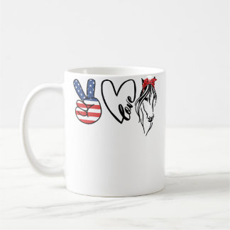 Girl Cowgirls Americana Peace Love Horses Horse Ri Kaffemugg