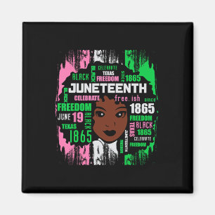 Girl Cute Aka Junetelfte Svart Historik Amerika Magnet