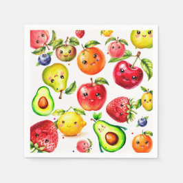 Girl Cute Fruit Birthday Pappersservett