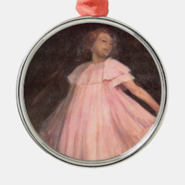 Girl Dancer i en Rosa Dress Julgransprydnad Metall