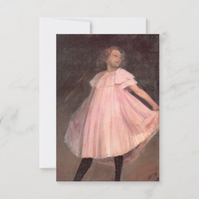 Girl Dancer i en Rosa Dress Kort (Framsida)