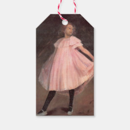 Girl Dancer i en Rosa Dress Presentetikett