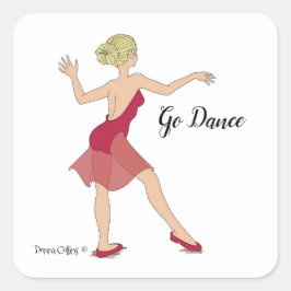 Girl Dancing Sticker Fyrkantigt Klistermärke