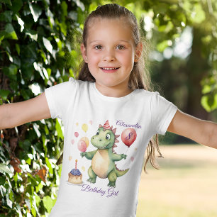 Girl Dinosaur Birthday T Shirt