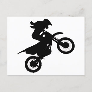Girl Dirt Bike Vykort