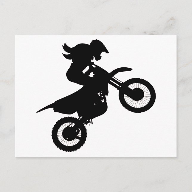 Girl Dirt Bike Vykort (Framsida)