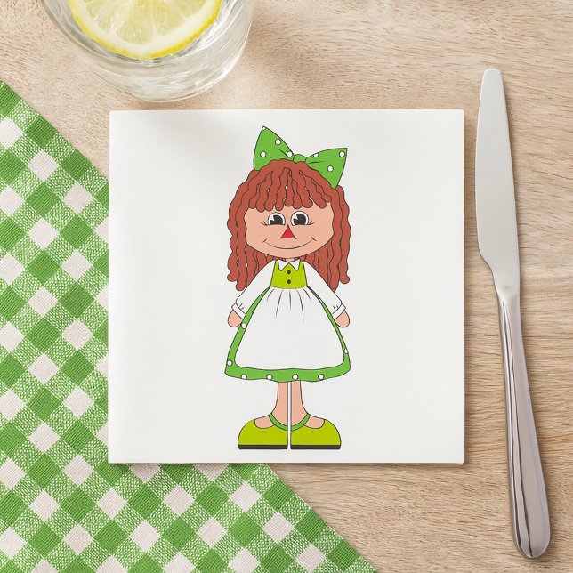 Girl Doll Napkins Pappersservett (Skapare uppladdad)