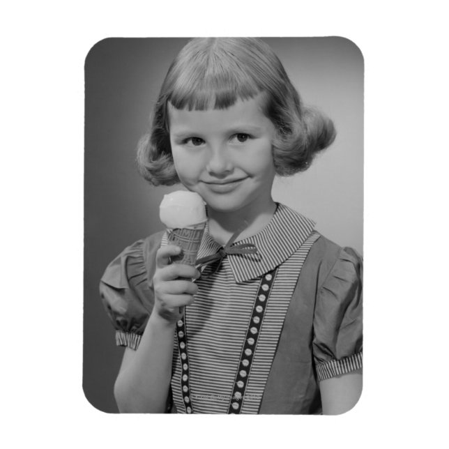 Girl Eating Ice Cream Magnet (Vertikal)