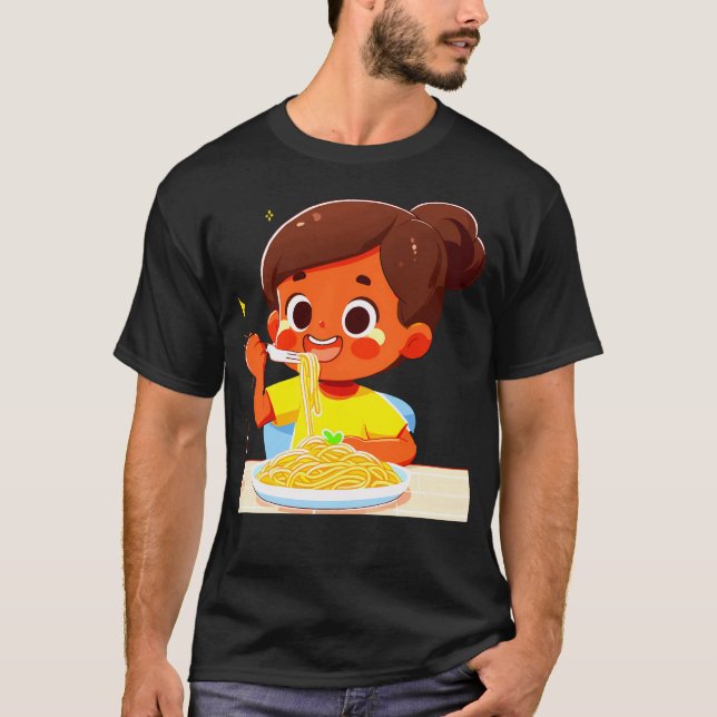 Girl Eating Spaghetti - 2 T Shirt (Framsida)