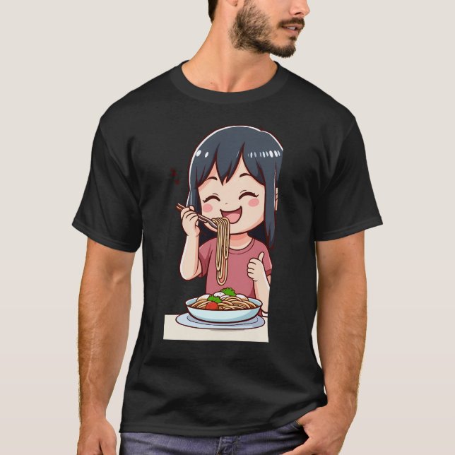 Girl Eating Spaghetti - 3 T Shirt (Framsida)