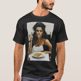 Girl Eating Spaghetti - Sophia Loren T Shirt