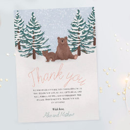 Girl Elegant Winter Baby Bear Tack Kort