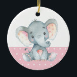 Girl Elephant Baby Shower Rosa Julgransprydnad Keramik<br><div class="desc">Girl Elephant Baby Shower Rosa Ceramic Ornament</div>