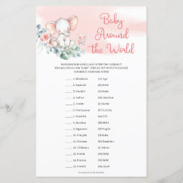 Girl Elephant Eucalyptus Baby Värld runt