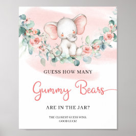 Girl Elephant eucalyptus Gissa hur många Gummy Bea Poster