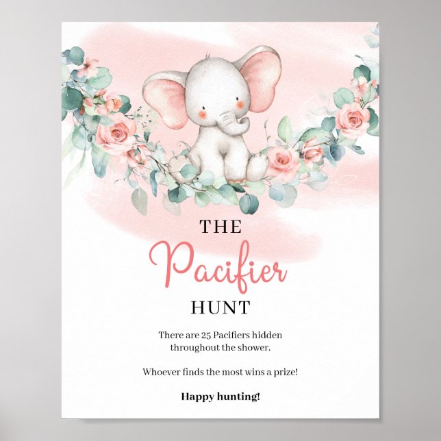 Girl Elephant eucalyptus Nappar Hunt-spelet Poster (Framsidan)