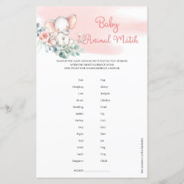Girl Elephant Eucalyptus wandan Baby djur Match